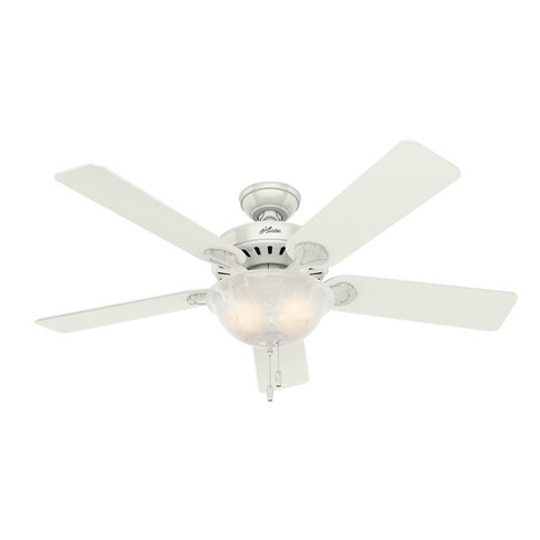 52 Pro S Best Five Minute Fan Lighted Ceiling Fan White Hunter