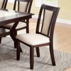 Contemporary Set of 2 Side Chairs Dark Cherry And Ivory Solid wood Chair Padded Leatherette - 2 of 4