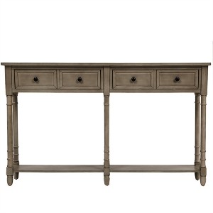 XINGHANZHENXUAN Console Table with 2 Drawers & Shelf, Easy Assembly Sofa Table for Living Room & Entryway, Distressed Wood Finish - 1 of 4