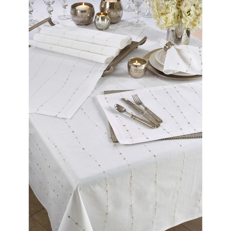 Saro Lifestyle Embroidered Design Cotton Tablecloth, 3 of 5