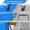 SereneLife Utility/Shopping Cart with Rolling Swivel Front Wheels, 66 lbs Capacity, Blue - 3 of 4
