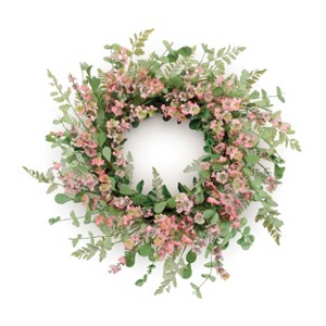 Mixed Blossom Floral Wreath 18"D - 1 of 1