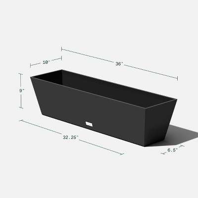 Black 36" Recycled Plastic Window Box Planter