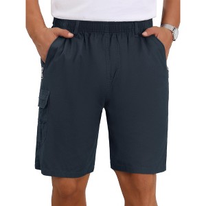 INSPIRE CHIC Men's Cotton Zipper Pockets Hiking Camping Cargo Shorts - 1 of 4