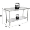 Commercial Stainless Steel Table for Prep & Work, 60 x 24 in Kitchen Food Prep Table with Adjustable Under Shelf and Hooks, for Warehouse,Garage - 3 of 4