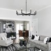 LLHZSY 8-Light Classic Candle Chandelier Kitchen island Hanging Pendant for dining room - 35.4 in. W x 7.3 in. H - Black - 3 of 4