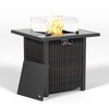 LOVSON 28" Propane Fire Pit Table,50,000 BTU Outdoor Gas Firepit with Rattan/Wicker Design, Tempered Glass Top & Wind Screen for Patio & Garden - 2 of 4