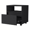 Vynxaria 1-Drawer Nightstand - Black, Smooth-Rolling Casters, Spacious Top Surface, Sleek Compact Profile, High-Quality Materials - 3 of 4