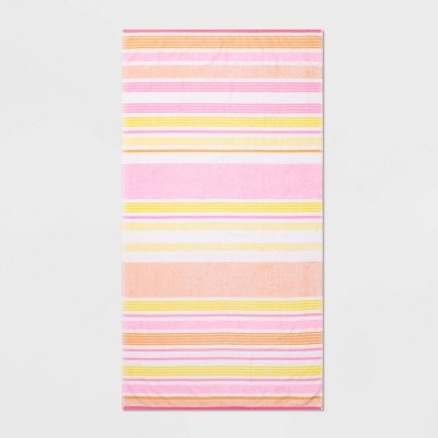 XL Warm Horizontal Striped Beach Towel - Sun Squad™