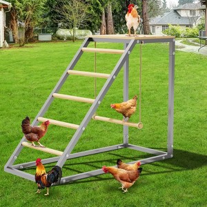 Chicken Perch for Coop, Chicken Roosting Bars with Swing and Ladder Design for Backyard Farm, Roosting Bars for Chickens in Coop, Easy Installation - 1 of 4
