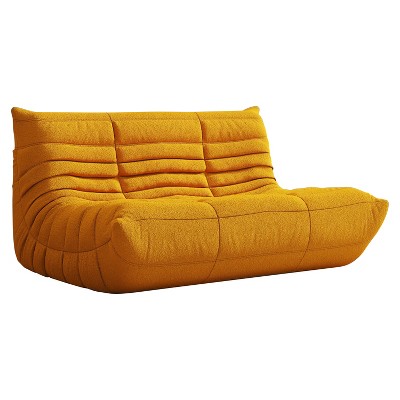 SYFERLORY Armless 2-Seat Togo Two Seater Large Bean Bag Sofa，Yellow