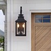 SEVOBAL Outdoor Wall Lights Vintage Metal Sconce with Clear Seeded Glass for Porch Patio Garden , Brown , 25.4"*15.9"*11.4" - 3 of 4