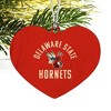 Delaware State University Hornets Logo Heart Love Wood Christmas Tree Holiday Ornament - 4 of 4