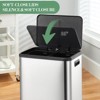 EcoSummer 7.9 Gal Dual Compartment Stainless Steel Trash Can, Foot Pedal Recycling & Waste Sorter for Home & Office. - 3 of 4