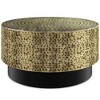 WyndenHall Hinton Metal Coffee Table Antique Gold/Black: Mid-Century Modern, Scratch-Resistant, 30" Diameter - 3 of 4
