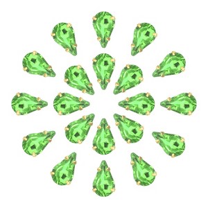 Unique Bargains Glass Craft Embellishments Flat Back Four Claws Teardrop Gems 20 Pcs - 1 of 4