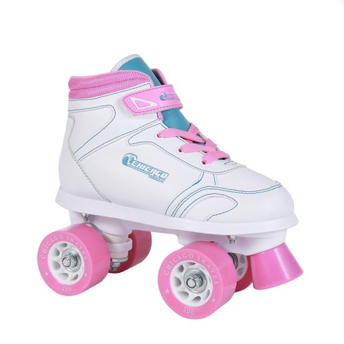 White Size J12 Chicago Girls Sidewalk Roller Skate 