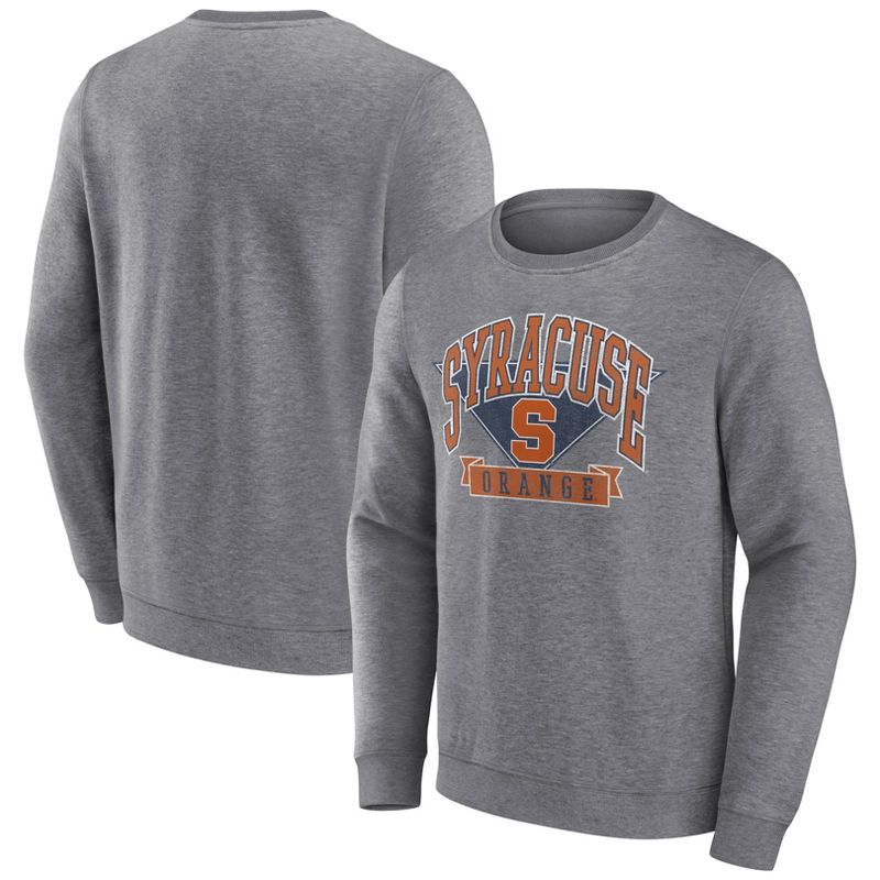 NCAA Syracuse Orange Men&#39;s Gray Crew Neck Fleece Sweatshirt, 1 of 4