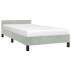 Bed Frame With Headboard Light Grey Velvet, Plywood, Engineered Wood - 4 of 4