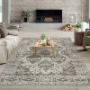 TackView Vintage Rug Irregular Medallion Area Rug Ultra-Thin Non Slip Floral Print Indoor Mat for Living Room Dining Room Bedroom - 4 of 4