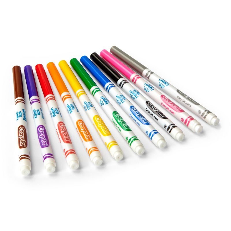 Crayola 10ct Ultra-Clean Washable Markers Fine Line Classic Colors, 6 of 8