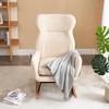 Modern Rocking Chair with High Backrest,Teddy Material Comfort Arm Rocker, Lounge Armchair for Living Room - 4 of 4