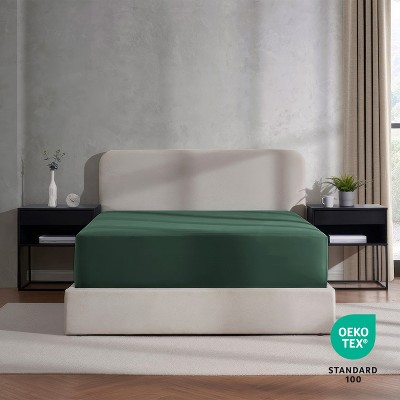 California King Dark Green Microfiber Deep Pocket Fitted Sheet