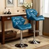 QingMoon Modern Tufted Bar Stools Set of 2, Adjustable Height Hydraulic Counter Height Chairs with footrest for Kitchens Island - 2 of 4