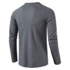 Men's Waffle Knit Henley Shirt Long Sleeve Comfort Fit Breathable Four Season Top - 3 of 4