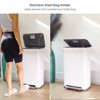 Home Zone Living 19 Gallon Stainless Steel Tall Kitchen Trash Can with Soft Close Lid and Collared Rim, White - 4 of 4