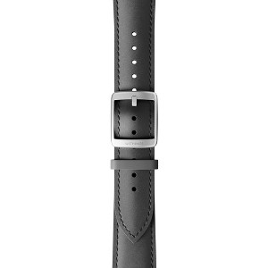Withings 20mm Curved Leather Wristband - Black/Silver - 1 of 3