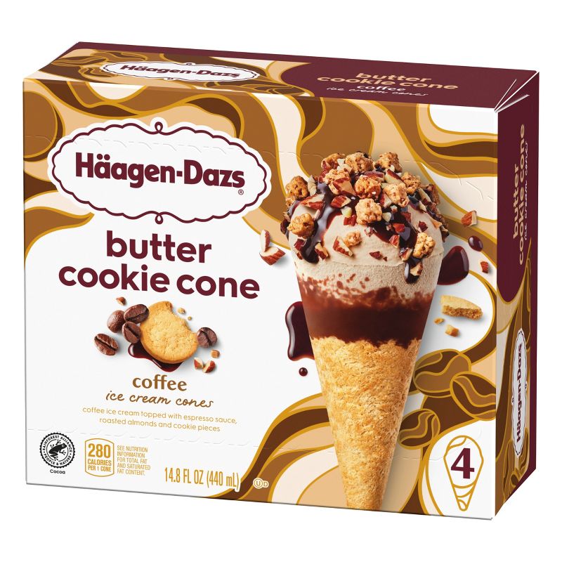 Haagen-Dazs Frozen Coffee Cookie Cone - 4ct/14.8oz, 4 of 8