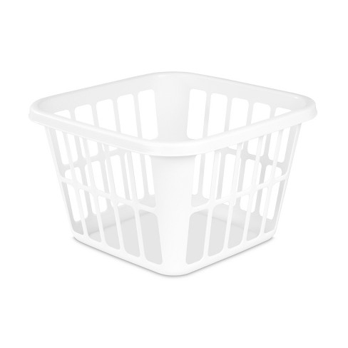 1.25bu Laundry Basket White - Brightroom™: Plastic Clothes Hamper 