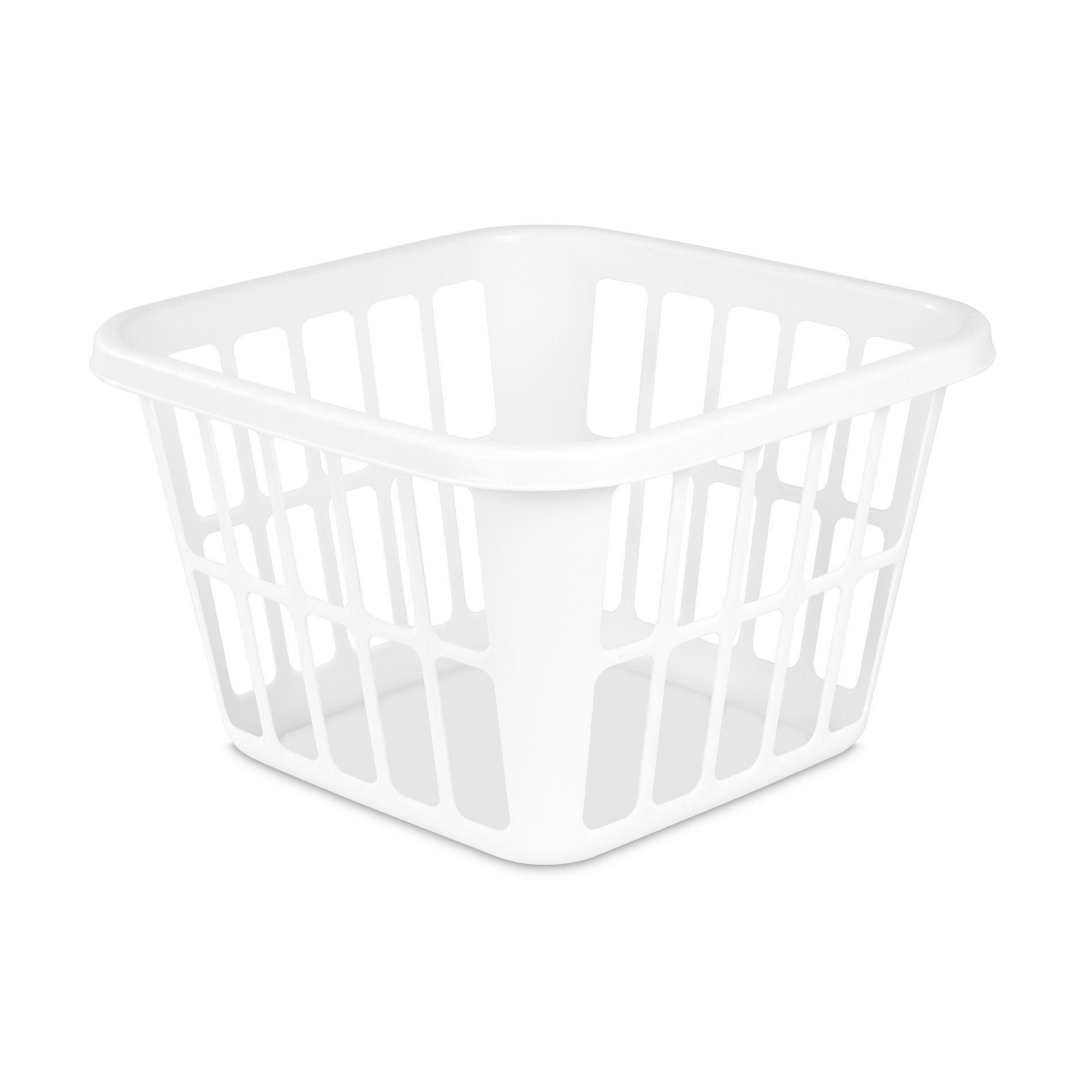 1.25bu Laundry Basket White - Brightroom™: Plastic Clothes Hamper with Built-In Handles, Medium Size, Portable Storage