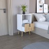 Huna Tall Nightstand with Open Storage and Drawer in Modern Design - 4 of 4