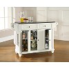 HomeStock  Cambridge Granite Top Rolling Kitchen Island Storage Cart, Microwave Stand, Spice Rack, White - 4 of 4