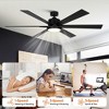 Parrot Uncle 65" Modern Black Integrated LED Ceiling Fan with Light and Remote Control - 4 of 4