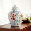 Dahlia Studios Sensei 13"H Red and White Ceramic Decorative Jar with Lid - 2 of 4
