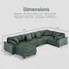 Modular Sectional Sofa, Oversized U Shaped Couch, Convertible Sleeper Sofa, 6 Seat Sofa with Chaise - Morden Fort - 3 of 4