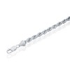 Links of Italy Sterling Silver Solid Diamond-Cut 5mm Rope Chain - Rhodium Plated - Available Sizes: 18  , 22  , 24  Inches - 2 of 3