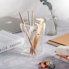 Zodaca Wave Pen Holder, Acrylic Pencil Cup Desk Organizer Makeup Brushes Holder, Clear - image 3 of 4
