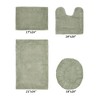 Edge Bath Rug 100% Premium Cotton Ultra-Soft Water Absorbent Tufted Solid Reversible 4 Piece Bathroom Rug Set for Machine Washable Bathmat - 2 of 4