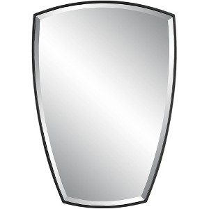 Uttermost Crest Satin Black 25 1/4" x 36" Shield Wall Mirror - 1 of 1