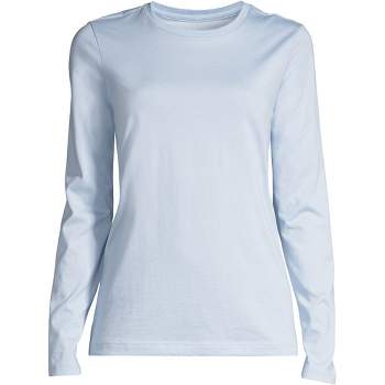 Lands' End Women's Tall All Cotton Long Sleeve Crewneck T-shirt : Target