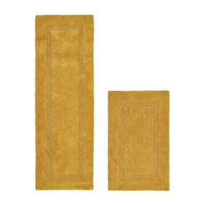 Lux Premium 100% Cotton Tufted Solid Reversible 2 Piece Bath Rug Set – Ultra-Soft, Water-Absorbent, Durable, Machine Washable Bathroom Rug - 1 of 4