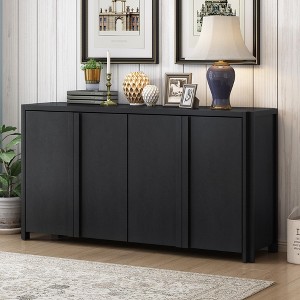 60"W Elegant Sideboard with Adjustable Shelves, 4-Door Storage Cabinet Suitable for Living Room, Entrance and Study Room - ModernLuxe - 1 of 4