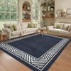 Modern Washable Area Rug for Living Room, Bordered Minimalist Home Decorative Carpet, Non Slip Soft Bedroom Rugs - 3 of 4