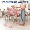 Baby High Chair, Foldable Feeding Chairs for Babies and Toddlers, Adjustable Height/Backrest/Footrest, Removable Tray, Fast Folding - 3 of 4