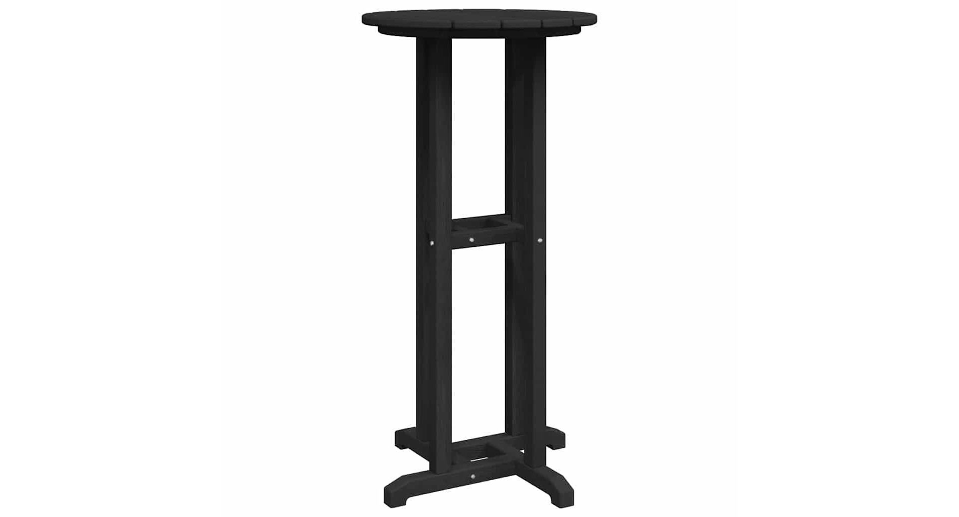 vidaXL Bar Table Black 21.7" x 21.7" x 42.1" HDPE