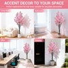 5Ft Pink Cherry Blossom Tree in Nursery Pot, Realistic Tall Wishing Tree Fake Cherries Fake Flower, Indoor Outdoor Pink Large Plants Home Office - 3 of 4